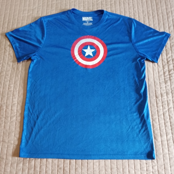 Marvel Captain America Tee-shirt Size XL Blue 100% Polyester - Picture 2 of 7